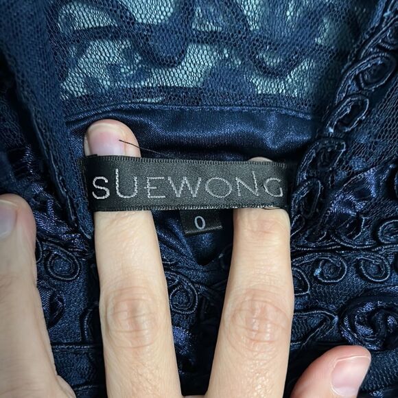 Sue Wong Blue Lace Dress - Picture 5 of 9